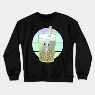 Bubble Tea Cartoon funny Happy smile Crewneck Sweatshirt